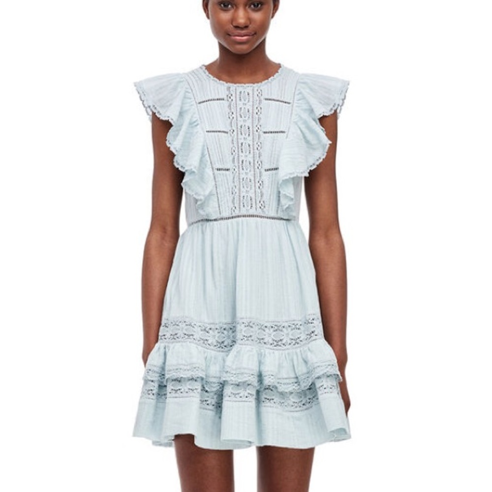 Rebecca taylor blue ruffle dress